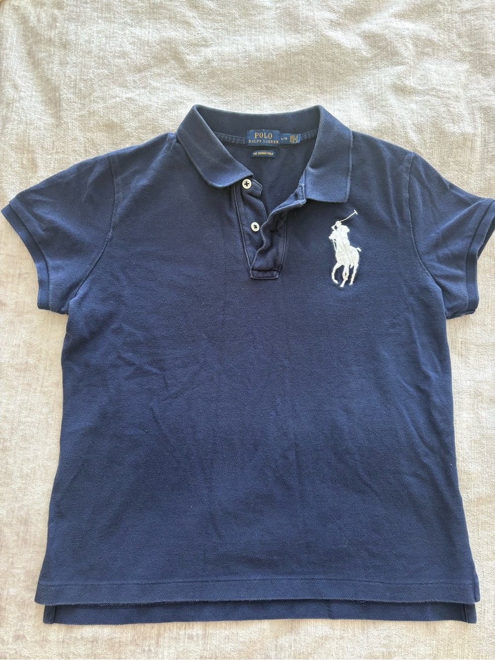 Ralph Lauren Polo Shirt in Navy with White Pony KIDS LARGE, WOMENS SMALL